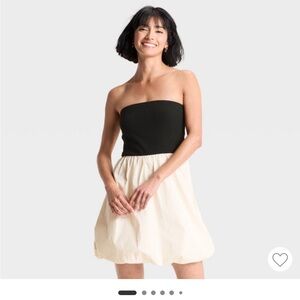 a new day Strapless Black and Cream Dress